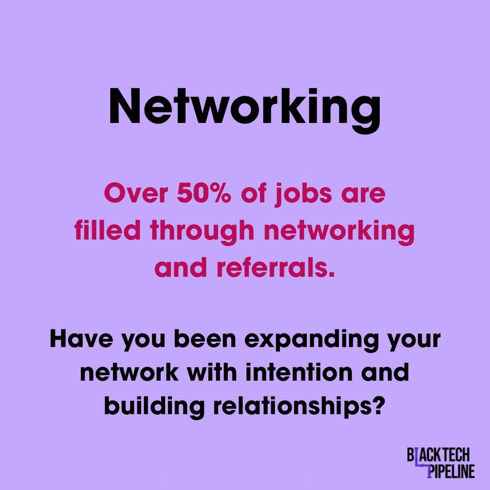 Networking: over 50% of jobs are filled through networking and referrals. Have you been expanding your network with intention and building relationships?