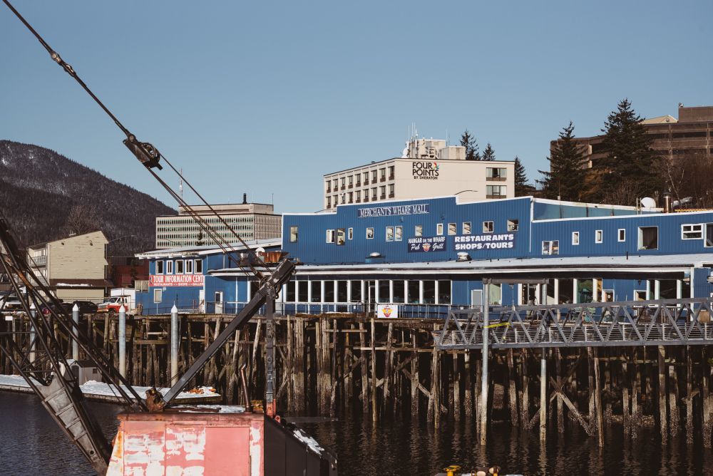 A view of buildings by the Juneau Harbor