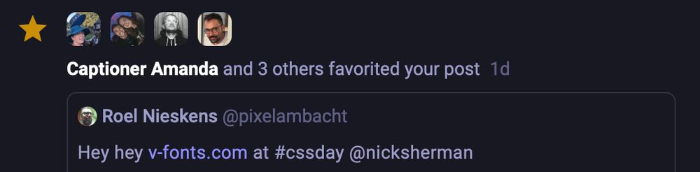 Screenshot of a Mastodon post where Captioner Amanda favorited a post