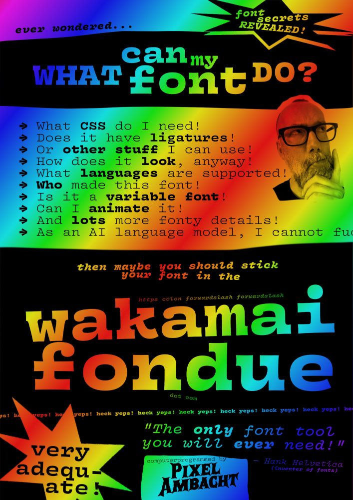 A garish, ugly flyer for Wakamai Fondue