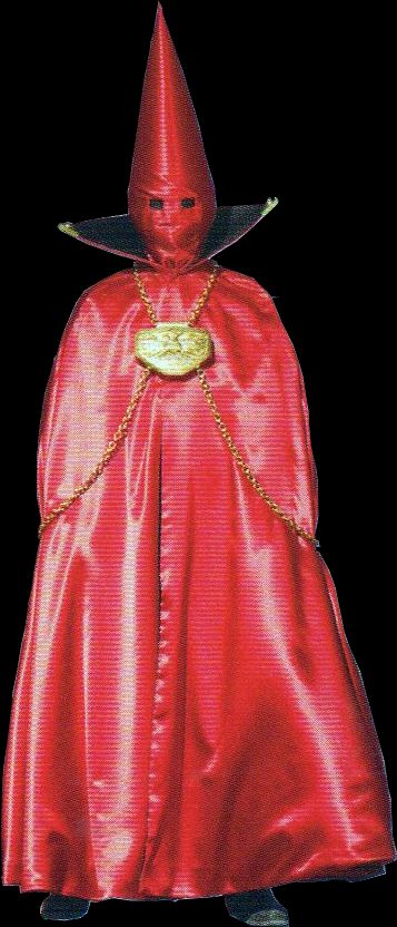 "Great Leader of Shocker," a primary antagonist of early Kamen Rider. Yeah, this is literally just a KKK outfit but red.