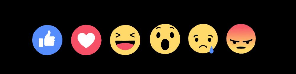 👍, ❤️, 😆, 😲, 😢, then, finally, 😡