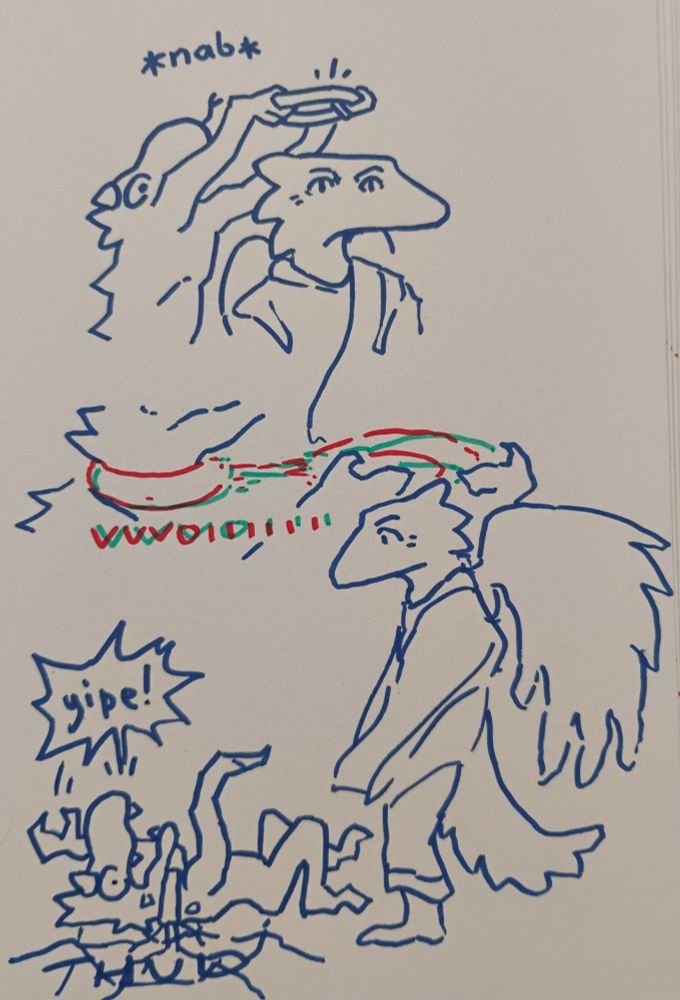 A demon tries to snatch an angel's Halo, tempted by its power. 
It teleports around it's neck, and falls to the ground instantly, and the demon out a yelp of surprise. 
It can't seem to get up, the halo is ridiculously heavy and holds them firmly to the ground.

I always headcanoned that halos were kind of like. objects made of ridiculously heavy metal that angels would use to constantly train their telekinesis.
when an angel drops their halo and it shatters the ground, u knew shit was about to go down
they were the angels equivalent of inescapable handcuffs, used to capture demons n other grand evils