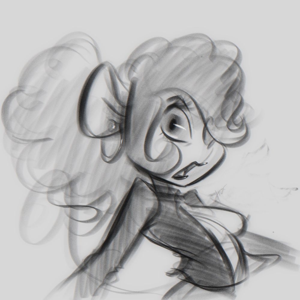 Sketch of my oc Margo. She is looking shocked/ surprised as if she was caught off guard.
