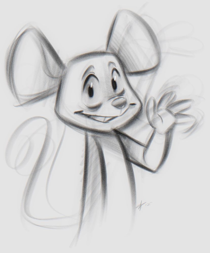 A sickly looking mouse waving hello to the viewer.