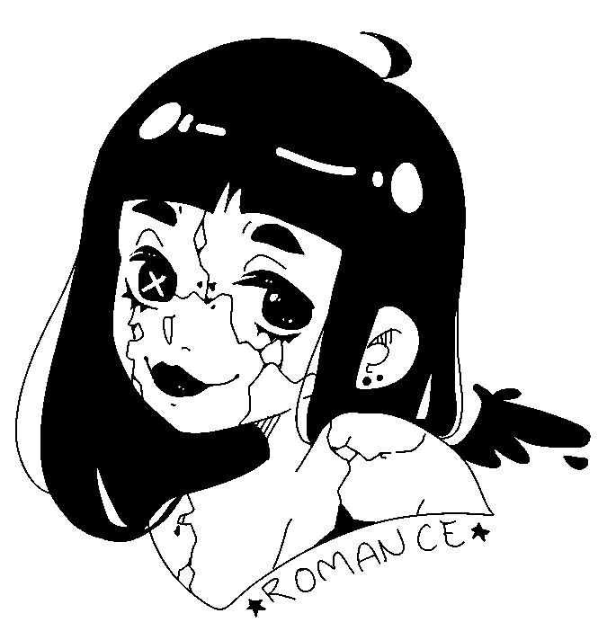 black and white portrait of a girl with cracks in her skin like porcelain