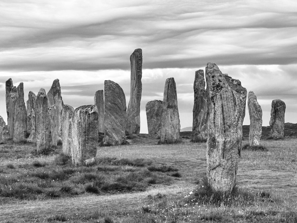 Callanish / Calanais stones from the Island of Lewis, Scotland. Erected around 5000 years ago and older than Stonehenge