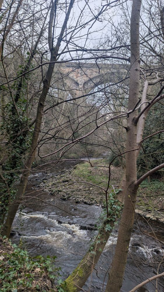 Dean bridge over the water if Leith from the perspective of below 