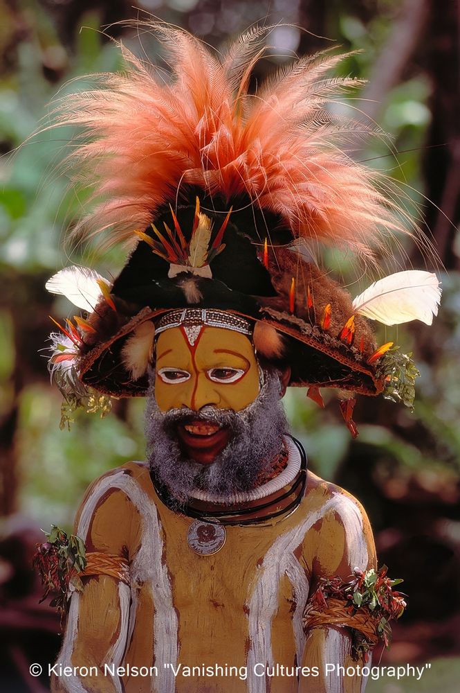 The Huli practice ancestor worship, believing ancestral spirits influence daily life. Rituals and offerings, including pig sacrifices, are performed to honor and seek blessings from ancestors. Marriage involves complex negotiations, with bride prices paid in pigs, money, and goods. This communal process reinforces clan alliances.



