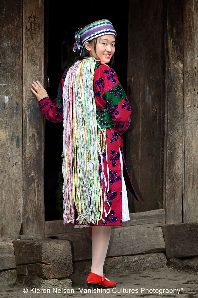 A beautiful and well-made dress is a source of pride, reflecting the wearer's skill and the cultural heritage of the H'Mong people. The H'mong migrated to Ha Giang and other highland areas of Vietnam from southern China in the 18th and 19th centuries, seeking refuge from political unrest. 