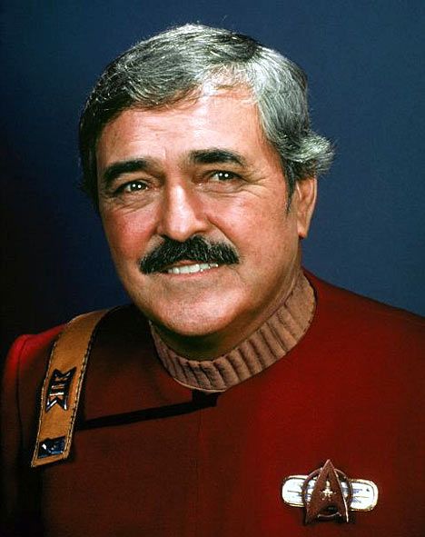 Publicity photo of James Doohan as Montgomery Scott in the Star Trek movies.