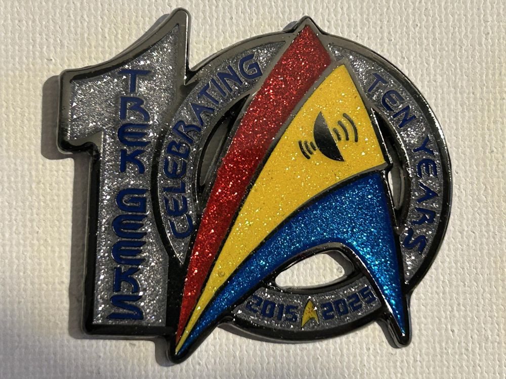 The Trek Geeks 10th Anniversary Pin.