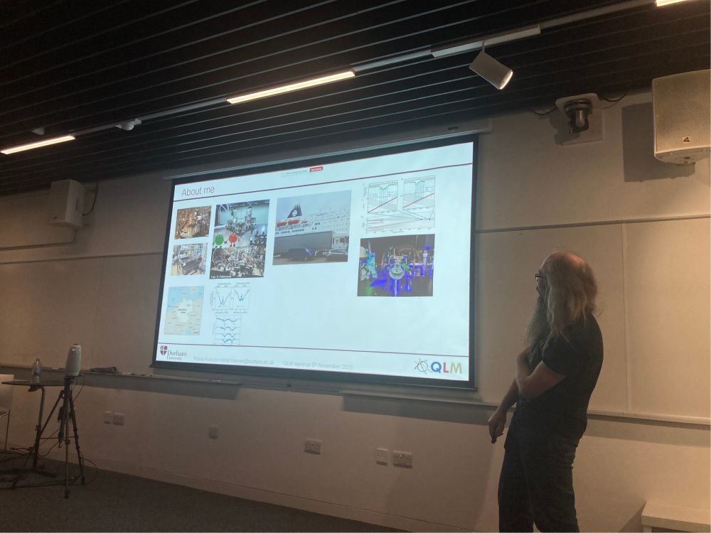 Tobias presents a slide describing his academic journey prior to being awarded his fellowship.