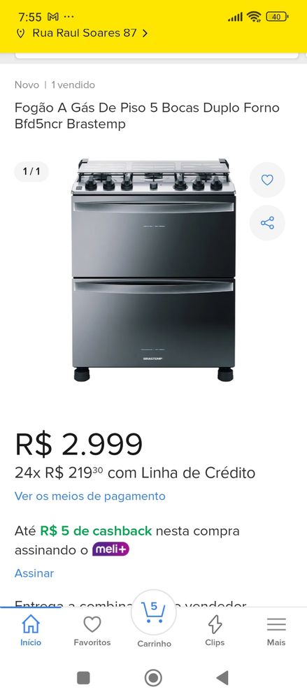 Brastemp, 5 bocas, 2 fornos