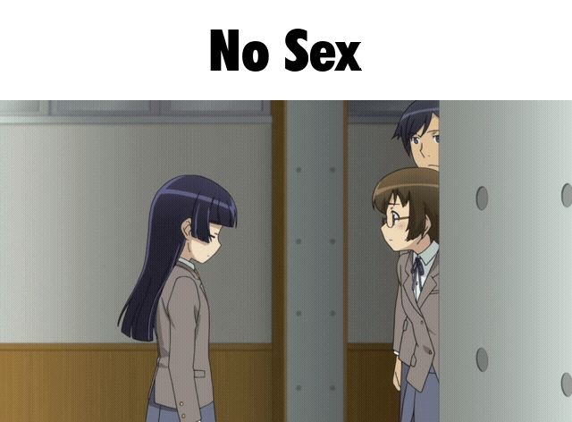 No Sex gif, stolen from tumblr so i don’t know who they are