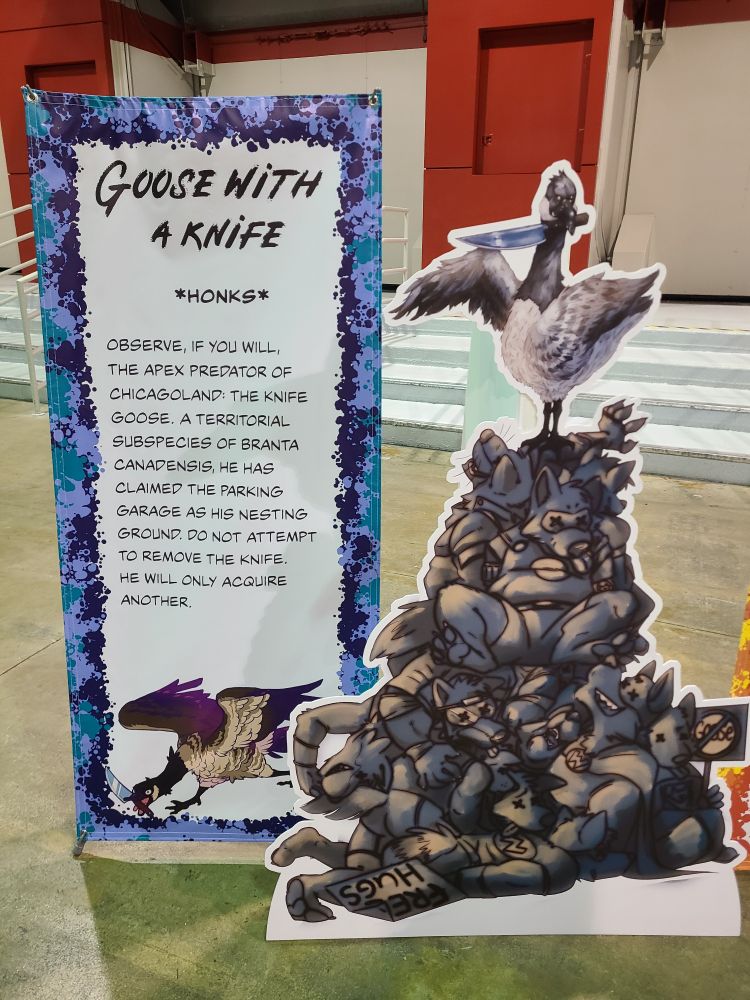 Goose with a knife

Fear him