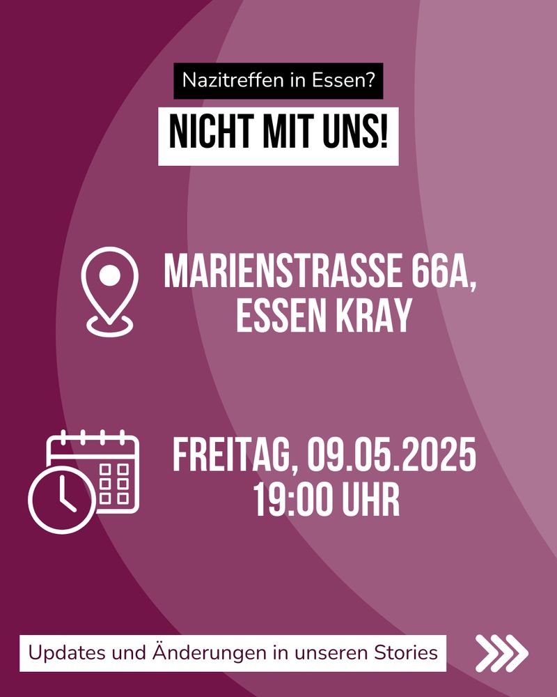 Marienstraße 66a, Essen Kray
Freitag, 09.05., 19 Uhr