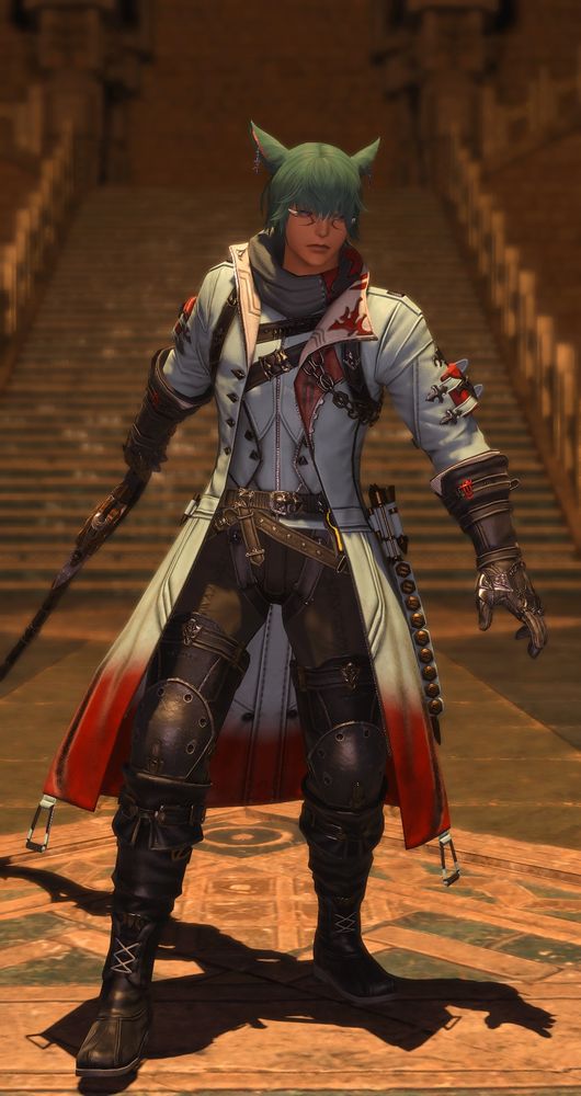 Koana in the 99 gunbreaker gear in the palace