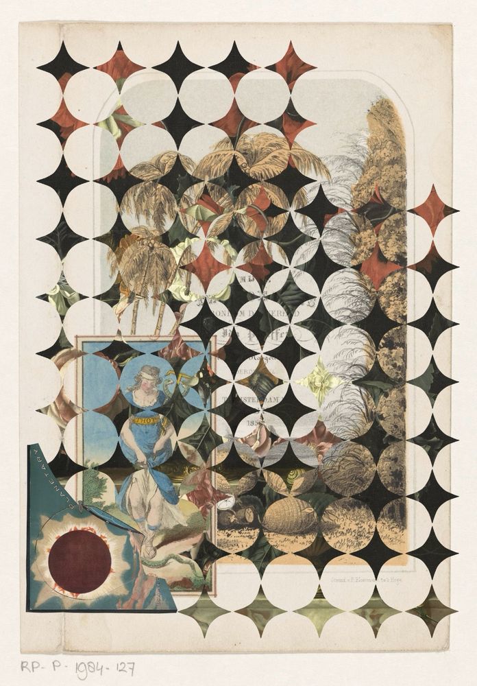 Digital collage art with vintage elements 