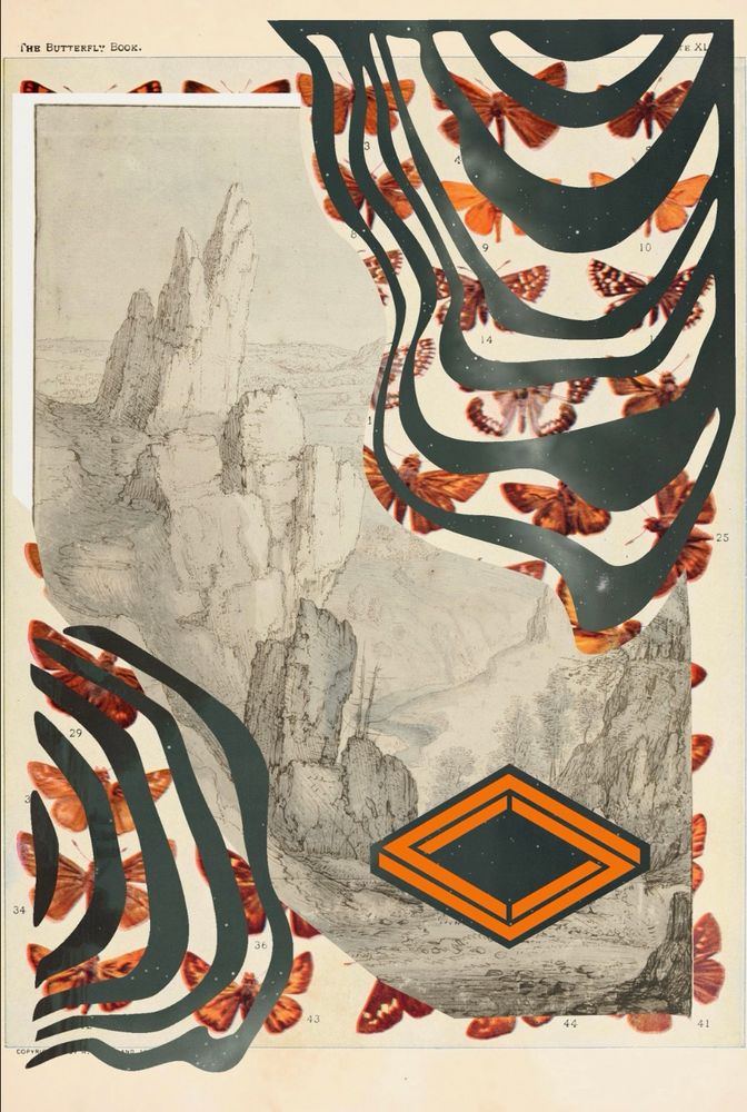 Digital collage art with vintage elements 