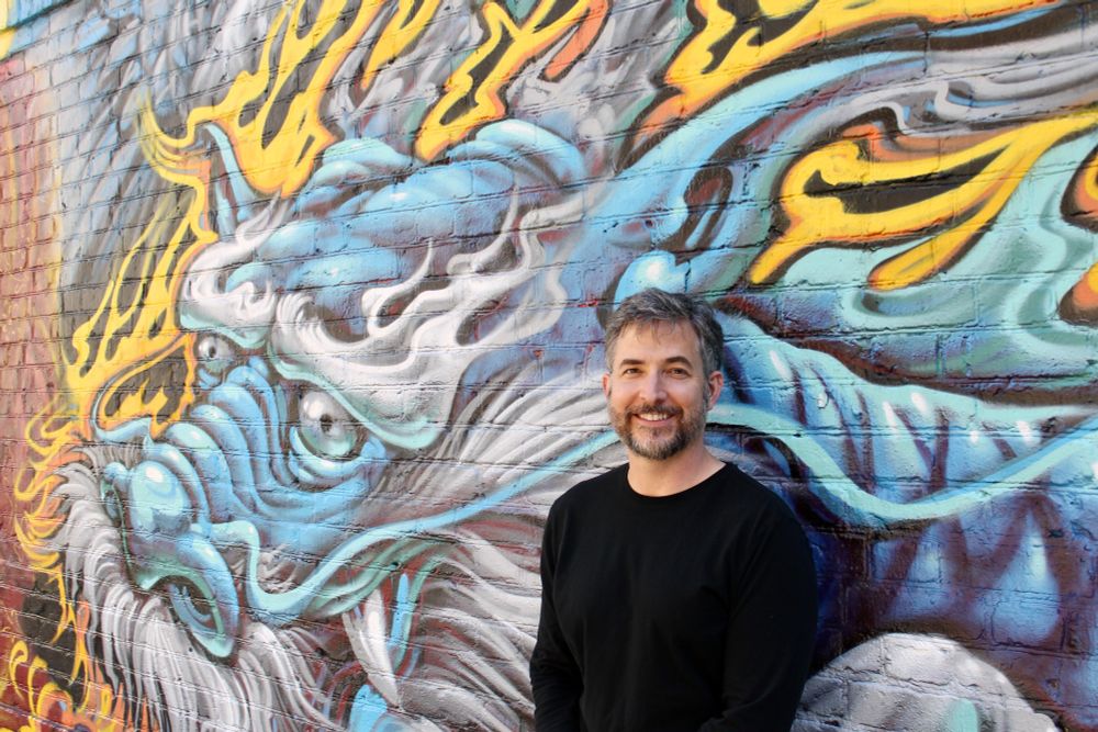 Me and a dragon mural 