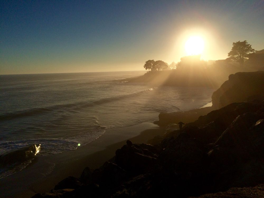 Sunset over ocean 