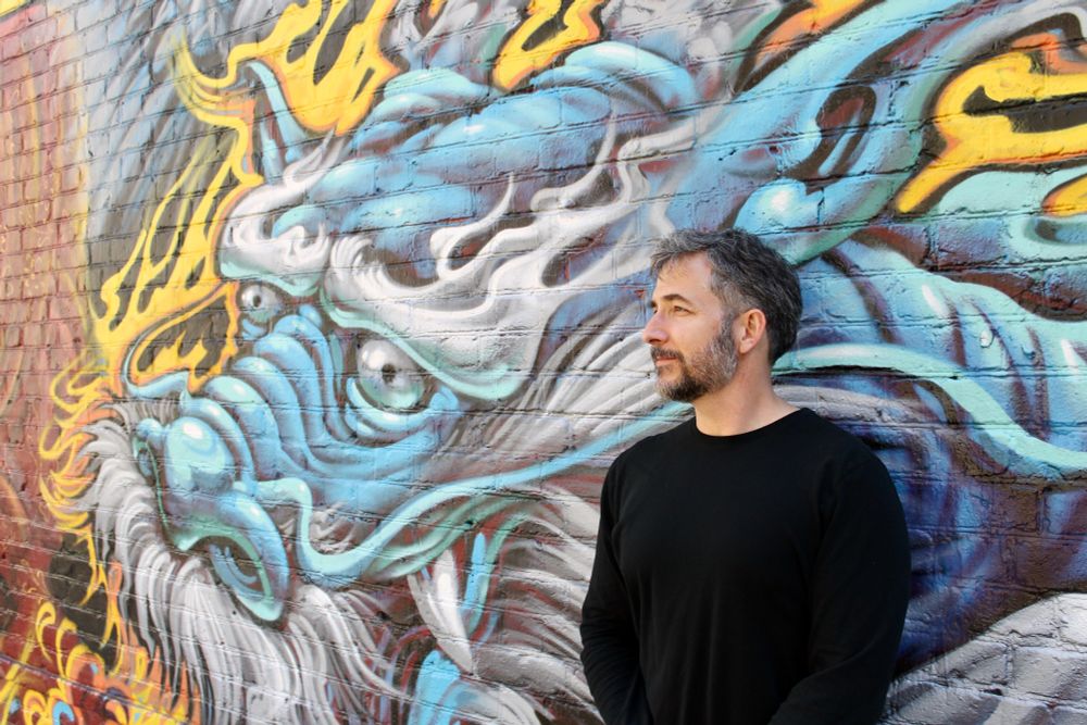 Me and a dragon mural 