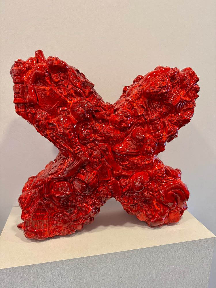 Red x sculpture