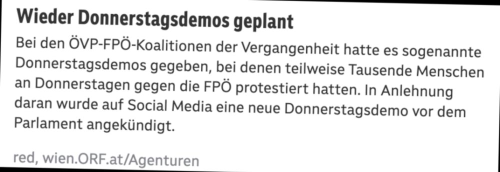 Erste Medienberichte zur Demo-Ankündigung » Es ist wieder Donnerstag!