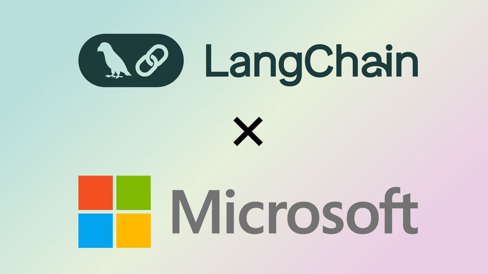 Langchain and Microsoft logos.