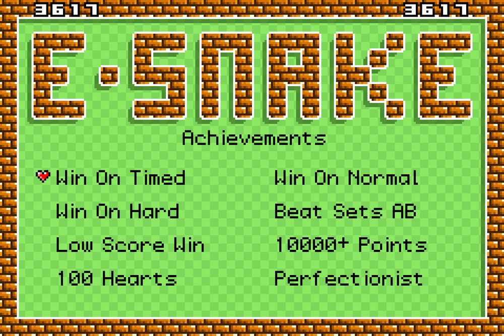 The achievements screen