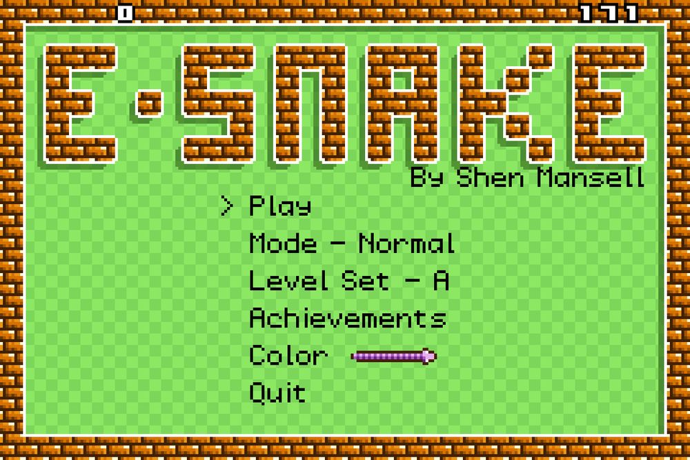 E-Snake's title screen