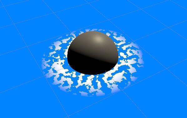 A screenshot of a sphere intersecting with water, with a basic shoreline effect.
Taken from: https://discussions.unity.com/t/water-shader-with-flat-edges/815971