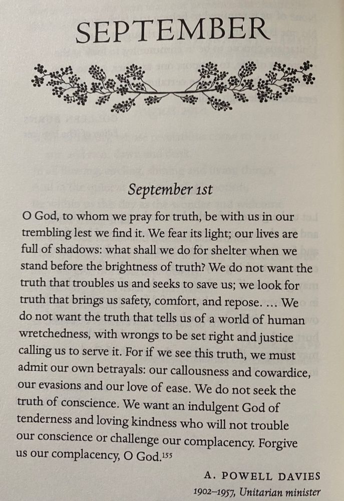 The text of a prayer by A. Powell Davies, from the book ‘Fragments of Holiness’ edited by Catherine Robinson 