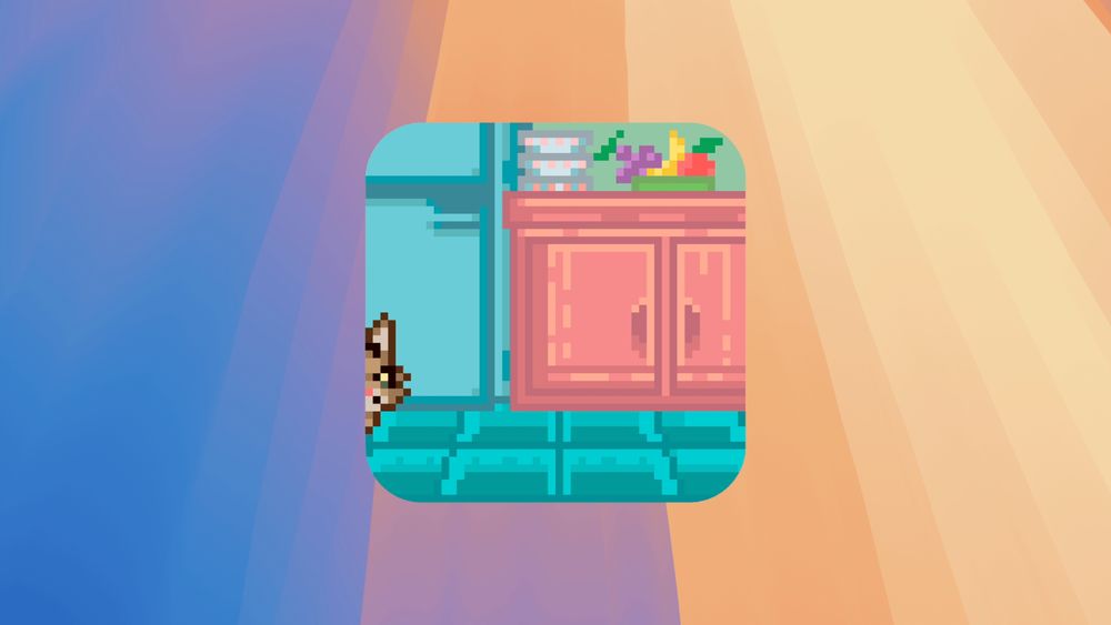 An animated iOS widget showing a cat walking across the screen, followed by an exploded layer view showing that the animation is powered by a bunch of stacked & nested clocks