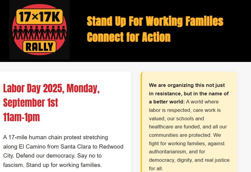 Information from this web site about 17 by 17 Rally in Bay Area. https://itsblueturn.com/events/solidarityseptember.html