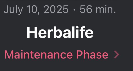screenshot showing the new herbalife episode of maintenance phase