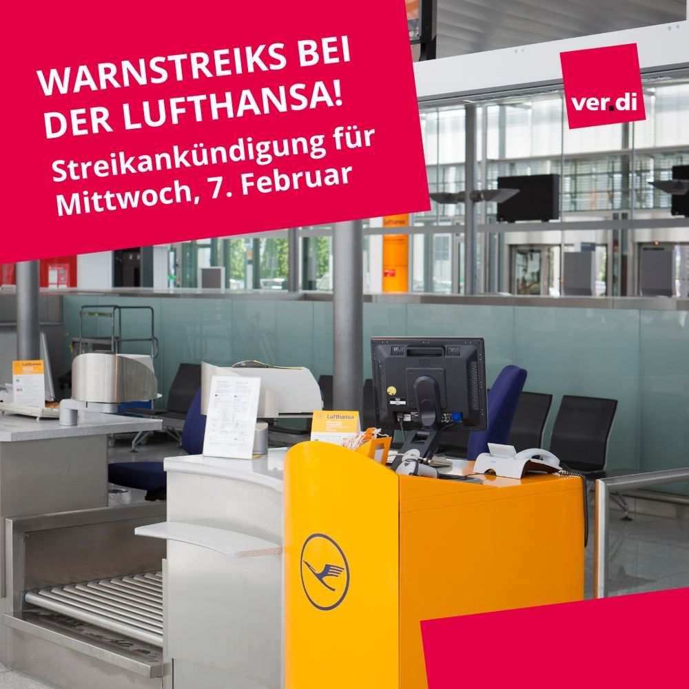 Warnstreiks bei der Lufthansa! Streikankündigung für Mittwoch, 7. Februar