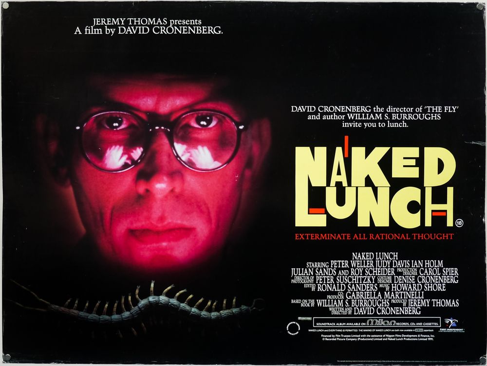 British quad poster for NAKED LUNCH (Cronenberg, 1991)