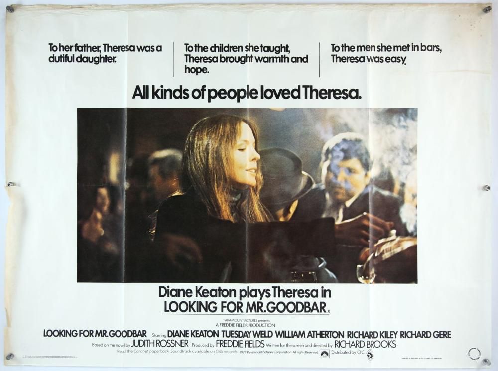 British Quad poster for Looking For Mr. Goodbar (Richard Brooks, 1977)