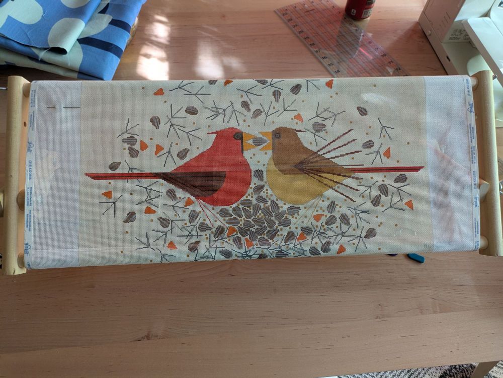 Charlie Harper needlepoint canvas of 