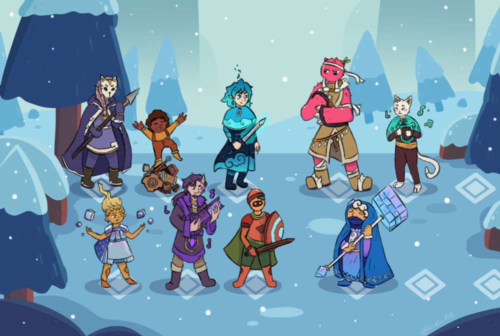 Drawing of 9 Wildfrost ocs 