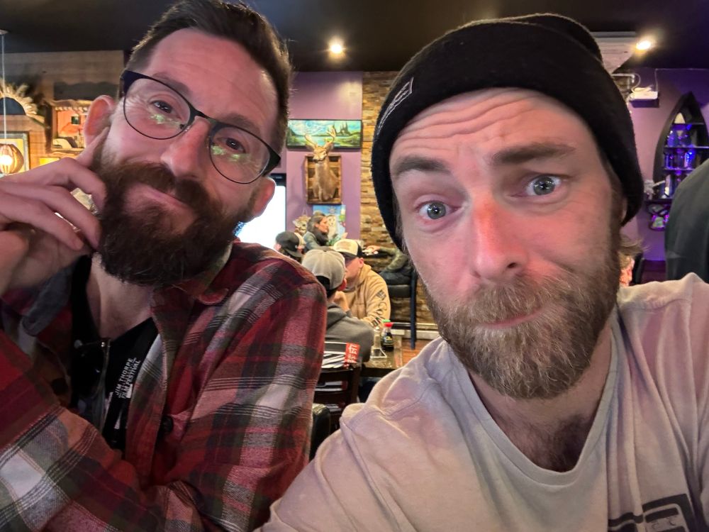 Two white bros who host a podcast looking like two white bros who host a podcast.