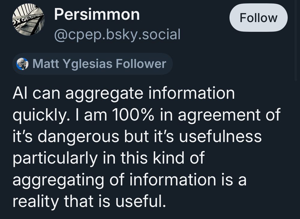 Guy follows Matty Y, also has a bad opinion