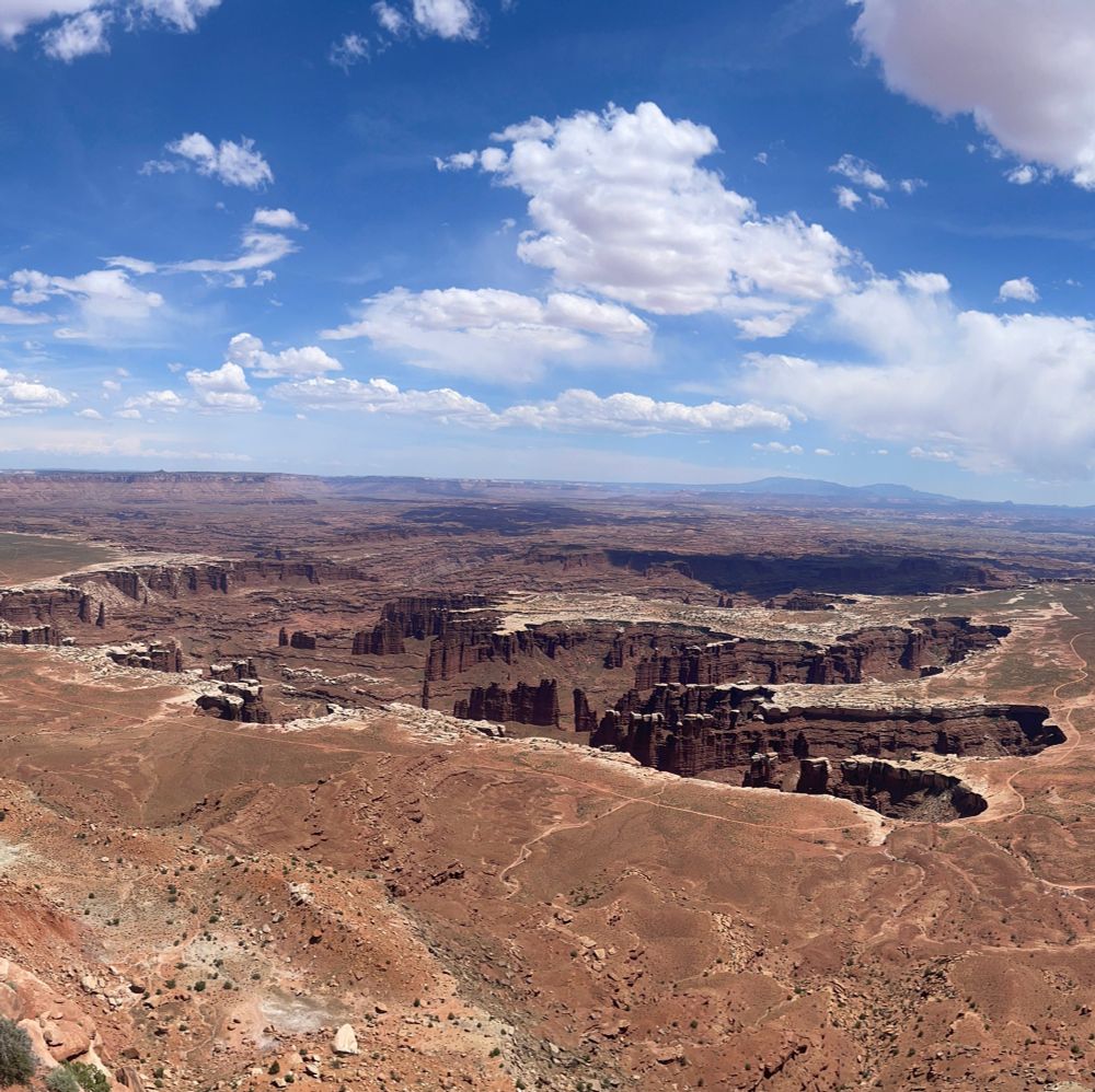 A view of Bryce Canyon National park. A landscape of distant canyons.