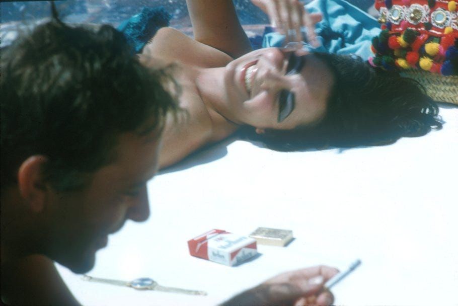 Photo: Elizabeth Taylor and Richard Burton photographed by Bert Stern, 1962