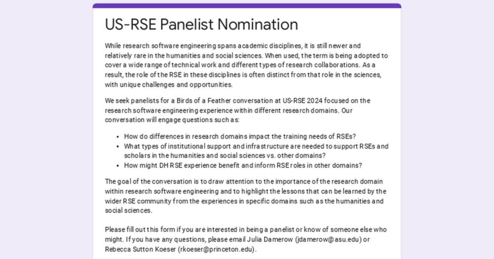 US-RSE Panelist Nomination