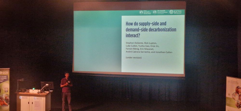 Dr Rick Lupton presenting " how do supply side and demand side decarbonisation interact.