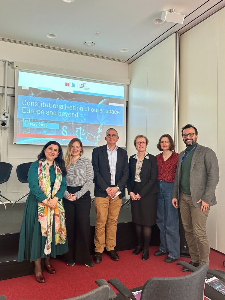 Many thanks to our panelists and moderators.
Dr Olga Batura (TNO)
Philippe Clerc (CNES)
Dr Mathias Link (Luxembourg Space Agency)
Prof. Lesley Jane Smith (Leuphana Universität Lüneburg)
Dr Dimitra Stefoudi PhD (Universiteit Leiden)
Dr Gabrielle Leterre (Faculty of Law, Economics and Finance - University of Luxembourg)