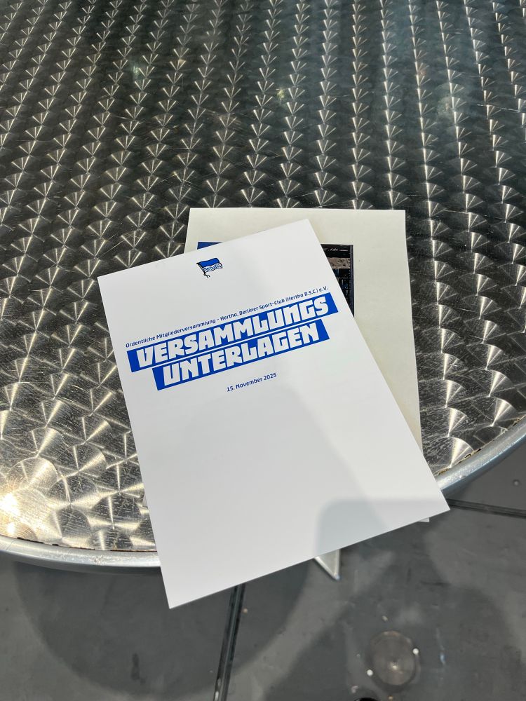 Versammlungsunterlagen für die Hertha heute